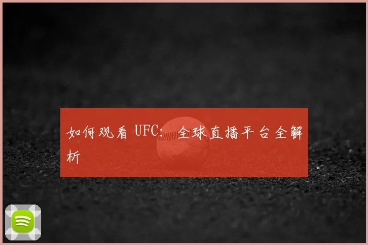 如何观看 UFC:全球直播平台全解析